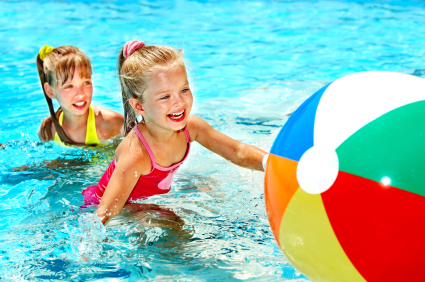 Happy kids in pool